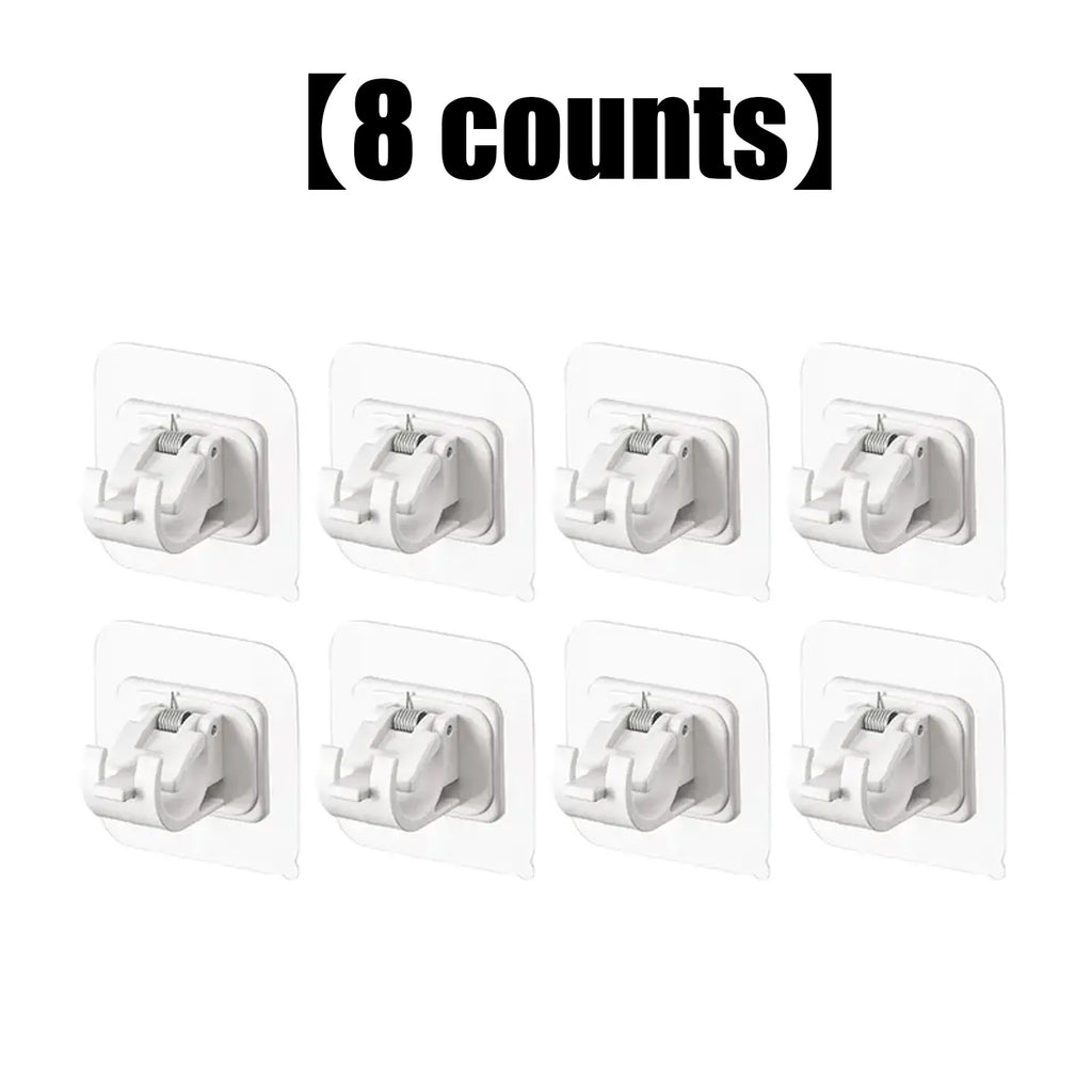 No-Drill Curtain Rod Brackets - Clear Adhesive Design For Easy Hanging