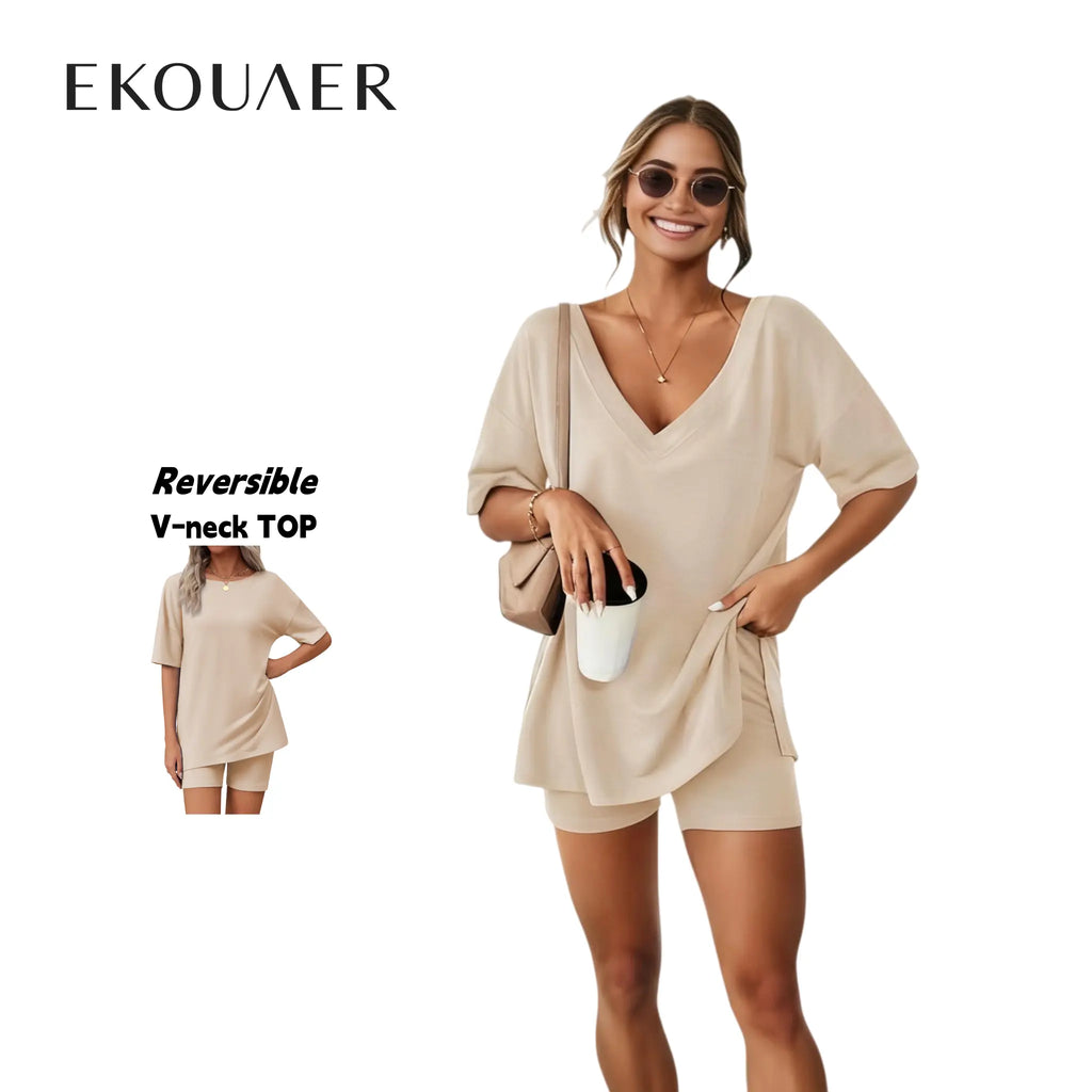 Summer Comfy Women's Loungewear 2 Piece Outfit - S-XXL